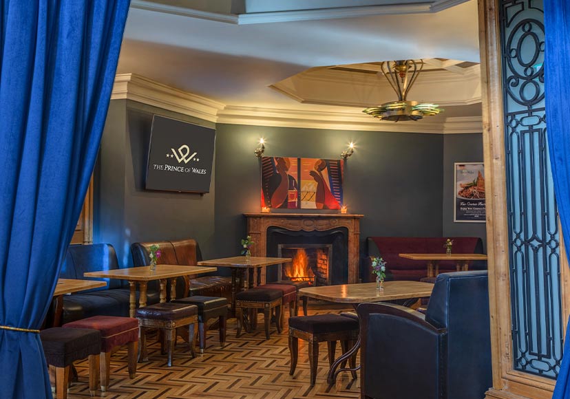 The seating arragement around The Prince Bar.