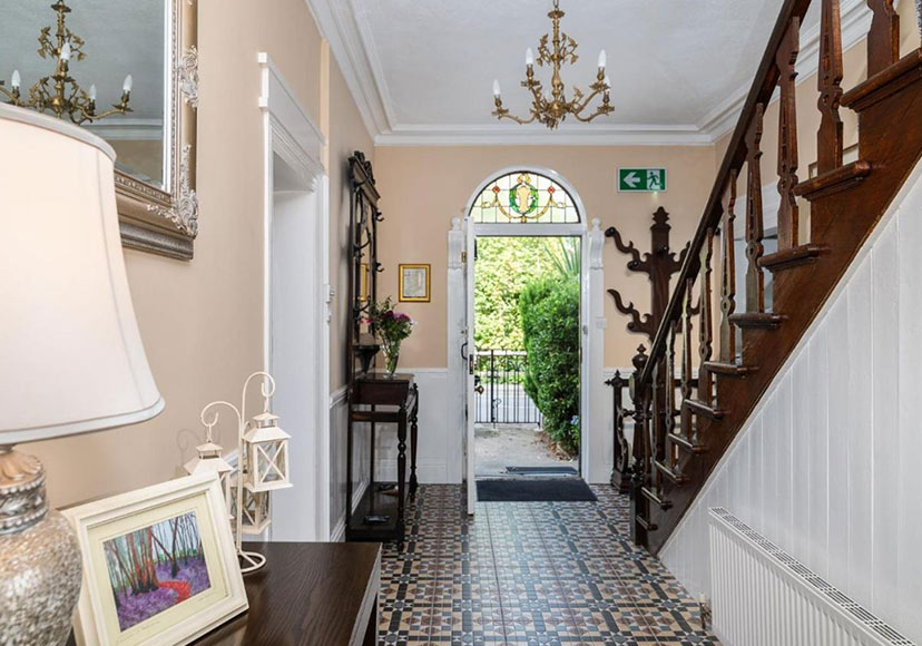 Hallway and entrance of Riverdale House B&B.